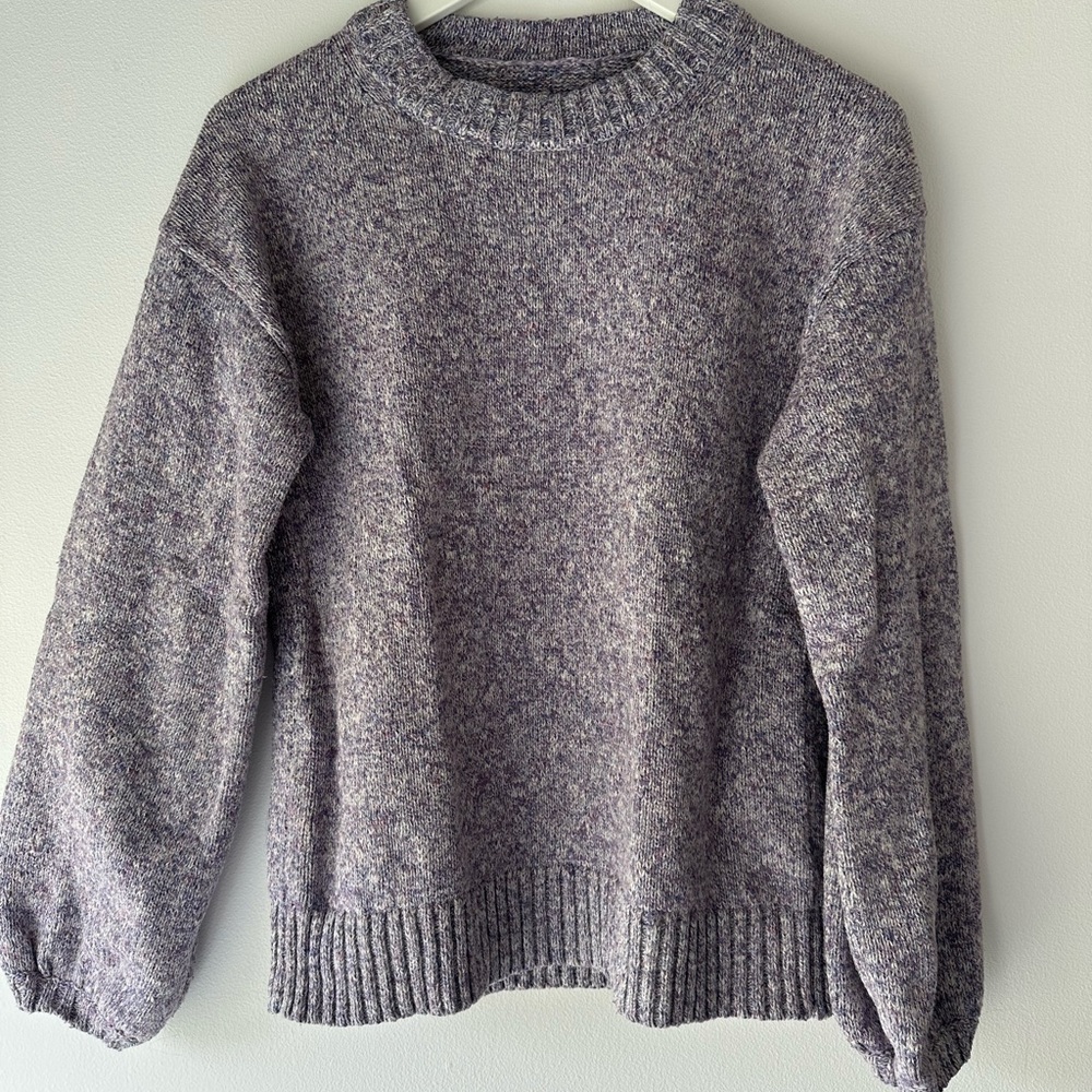 J Crew Lavender Crewneck Cotton Sweater - Women's Knit Pullover